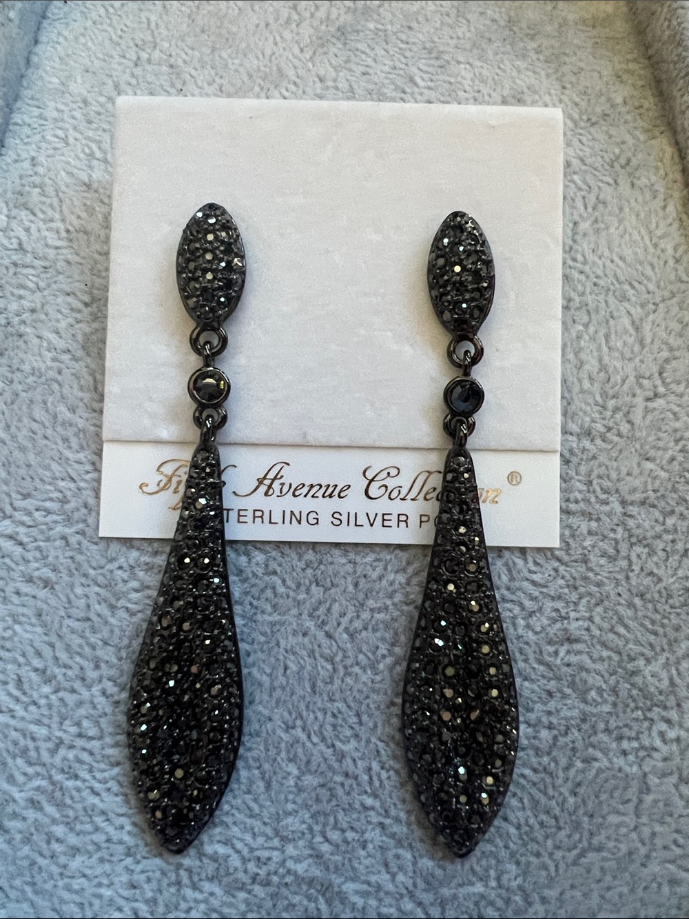 Black Crystal Teardrop Earrings